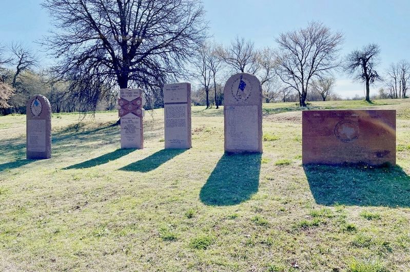 Honey Springs Depot on the Texas Road (five other nearby related markers).. Click for full size. Honey Springs Depot on the Texas Road (five other nearby related markers). image. Click for full size.