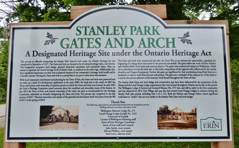 Stanley Park Gates and Arch Marker. Click for full size. Stanley Park Gates and Arch Marker image. Click for full size.