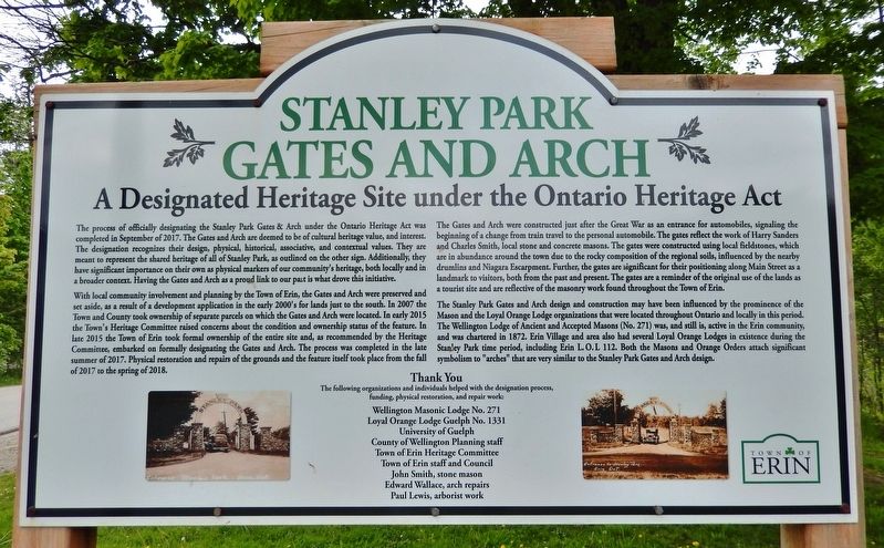 Stanley Park Gates and Arch Marker image. Click for full size.