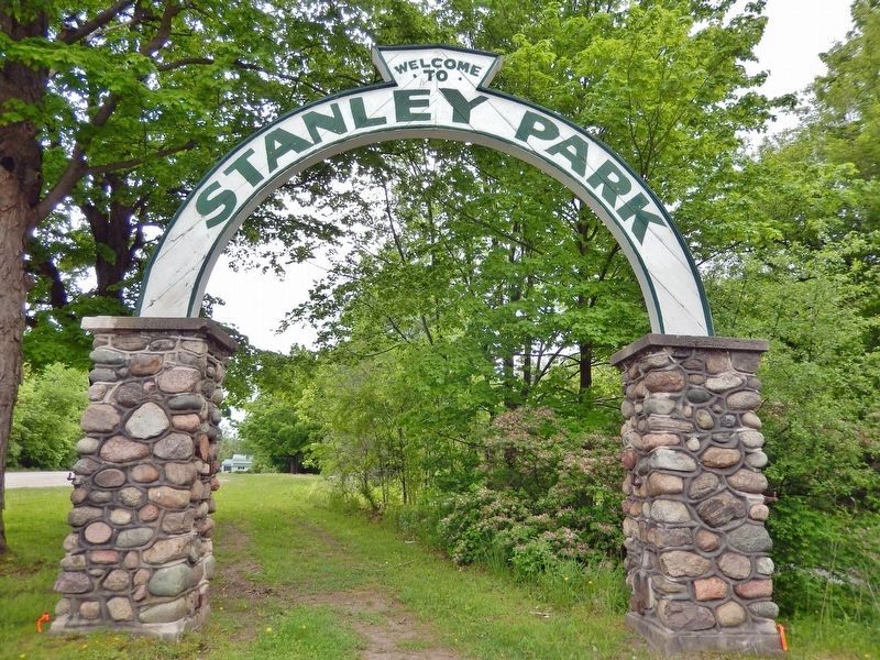 Historic Stanley Park Wood and Fieldstone Arch image. Click for full size.