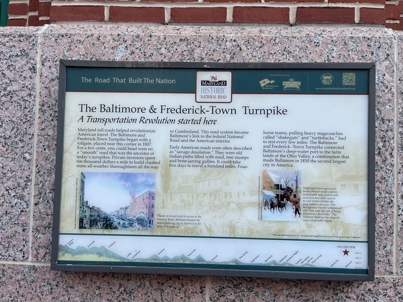 The Baltimore & Frederick-Town Turnpike Marker image. Click for full size.