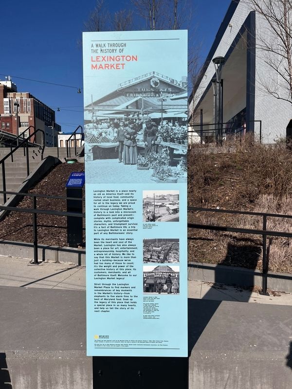 A walk through the history of Lexington Market Marker [Front] image. Click for full size.