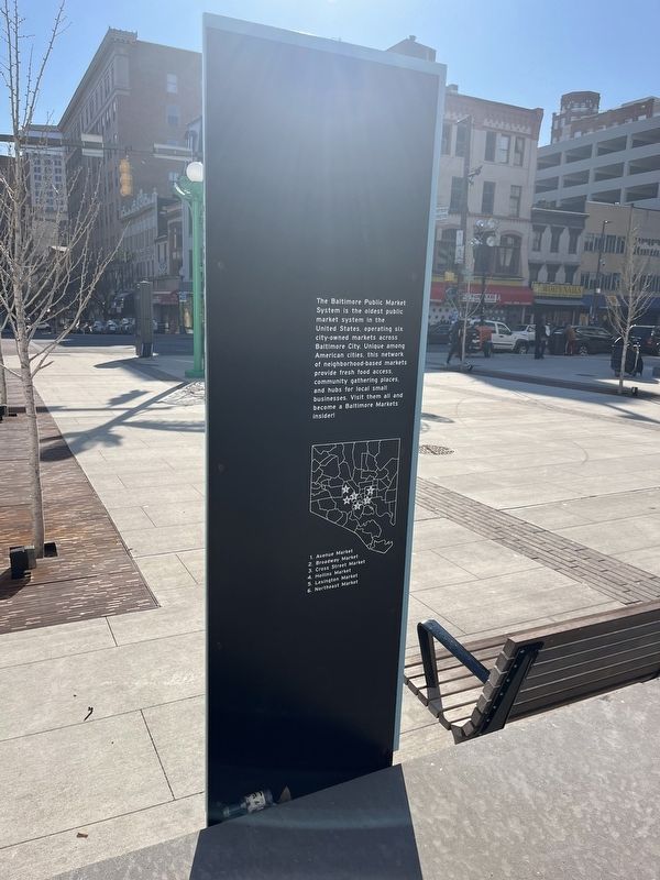 A walk through the history of Lexington Market Marker [Back] image. Click for full size.