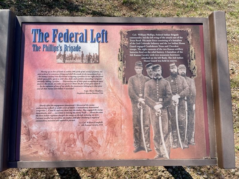 The Federal Left  <small>The Phillips' Brigade</small> Marker image. Click for full size.