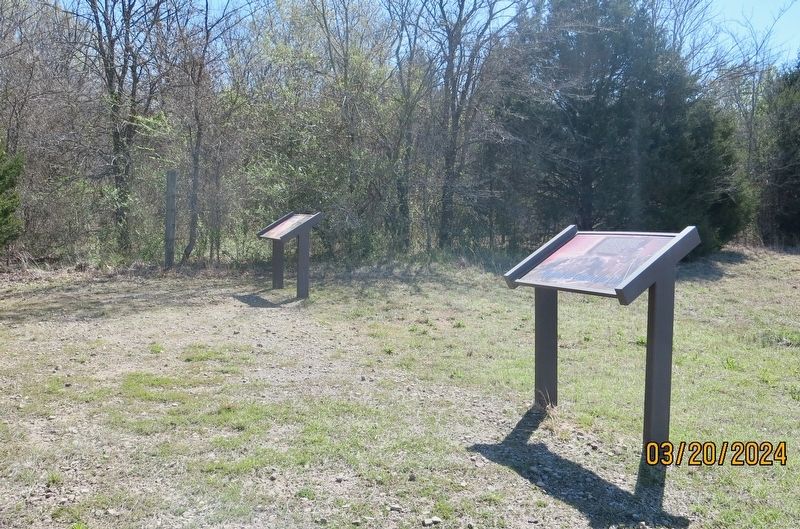 The Federal Left · <small>The Phillips' Brigade</small> Marker (in distance).. Click for full size. The Federal Left · <small>The Phillips' Brigade</small> Marker (in distance). image. Click for full size.