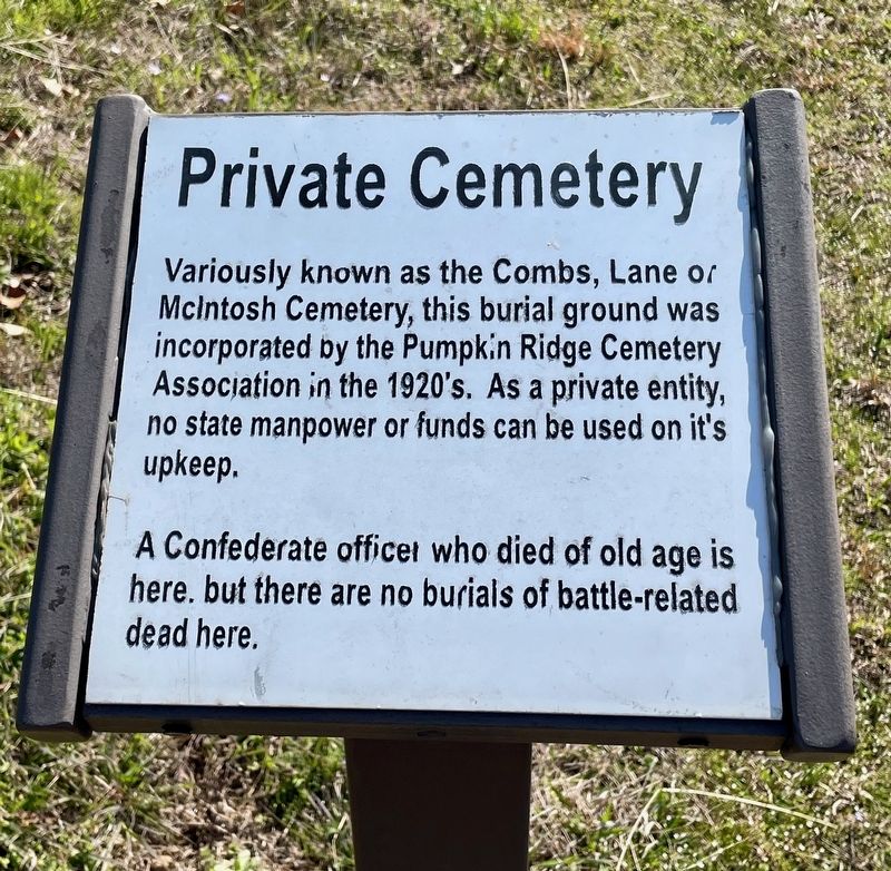 Nearby marker about the cemetery.. Click for full size. Nearby marker about the cemetery. image. Click for full size.