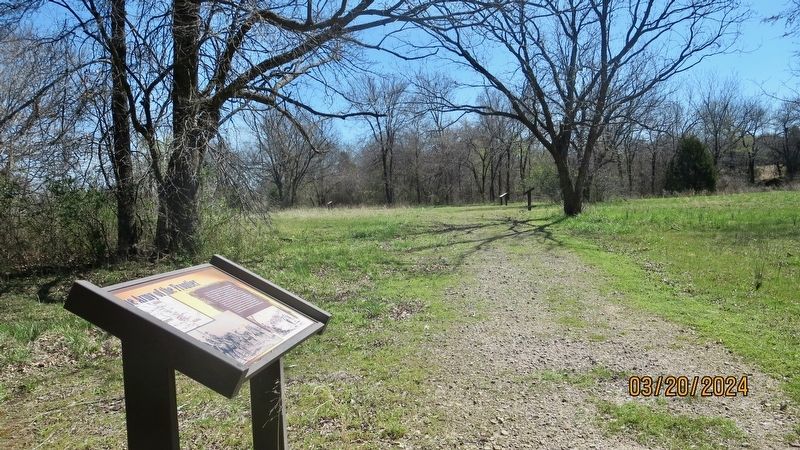 View from The Army of the Frontier Marker east along Trail One. image. Click for full size.