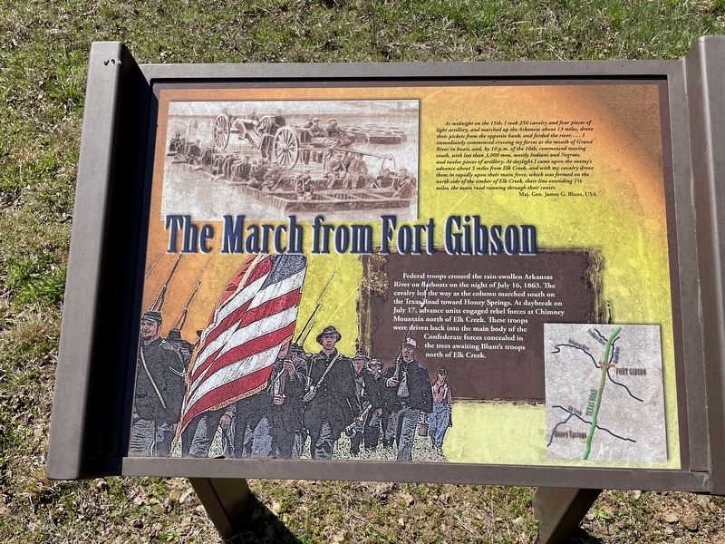 The March from Fort Gibson Marker. Click for full size. The March from Fort Gibson Marker image. Click for full size.