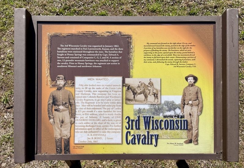 3rd Wisconsin Cavalry Marker. Click for full size. 3rd Wisconsin Cavalry Marker image. Click for full size.