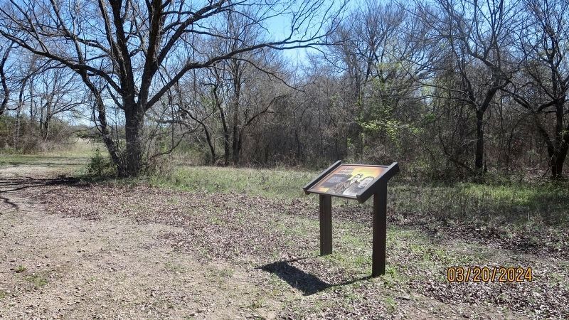 3rd Wisconsin Cavalry Marker looking east along Trail One. image. Click for full size.