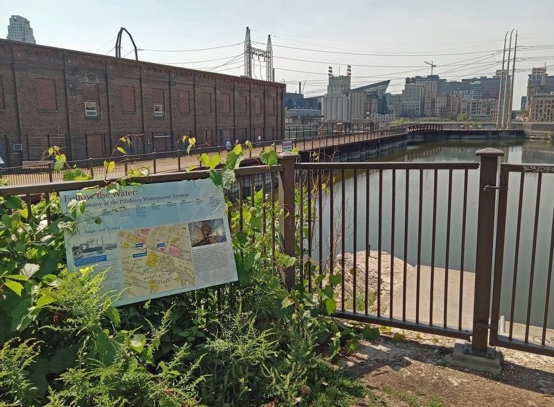 Follow the Water: Part 1 Marker at a small overlook off SE Main Street. Click for full size. Follow the Water: Part 1 Marker at a small overlook off SE Main Street image. Click for full size.