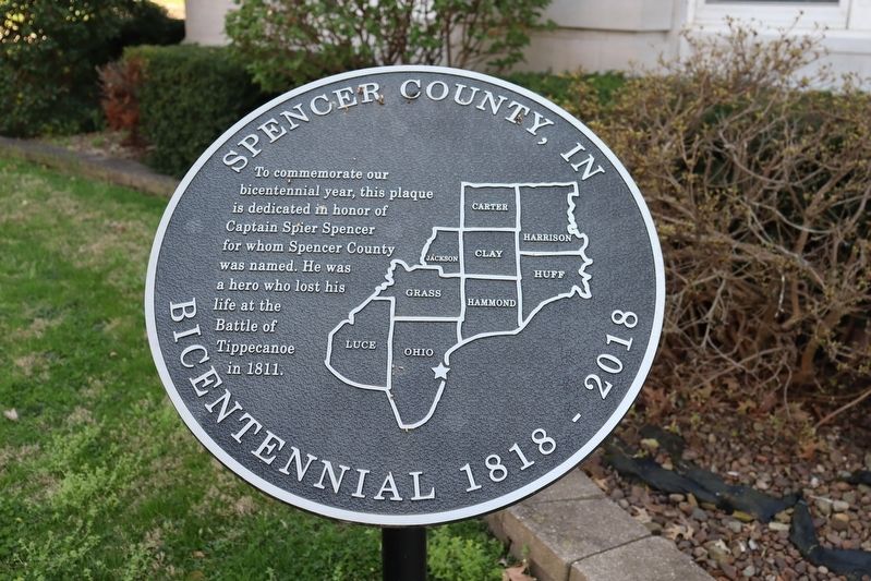 Spencer County, IN Marker. Click for full size. Spencer County, IN Marker image. Click for full size.