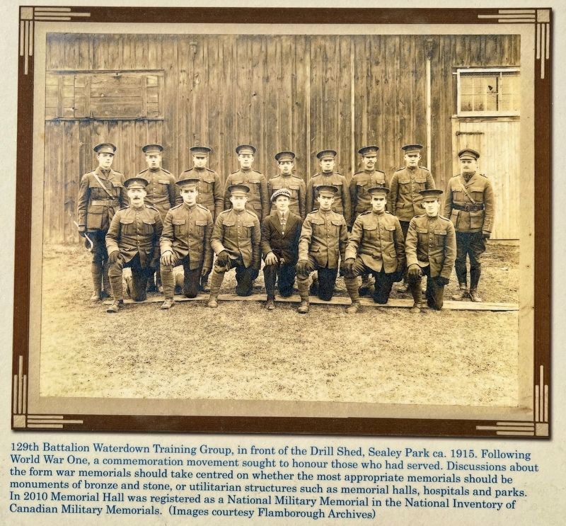 Waterdown Memorial Hall marker photo detail image. Click for full size.