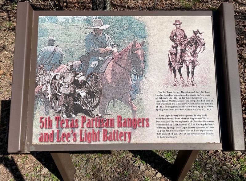 5th Texas Partisan Rangers and Lee's Light Battery Marker image. Click for full size.