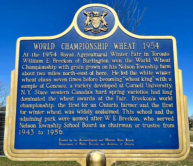 World Championship Wheat 1954 Marker image. Click for full size.