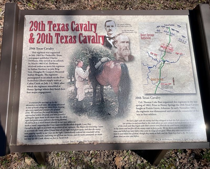 29th Texas Cavalry & 20th Texas Cavalry Marker image. Click for full size.