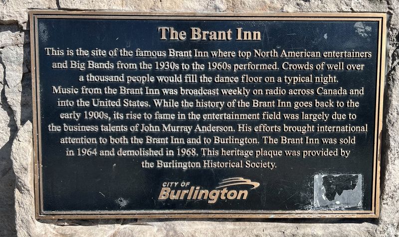 The Brant Inn Marker image. Click for full size.