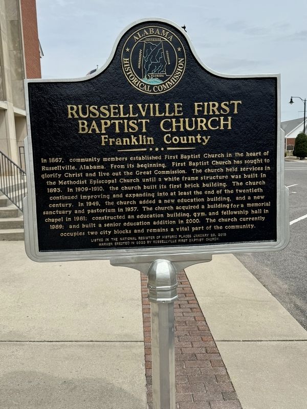 Russellville First Baptist Church Marker image. Click for full size.