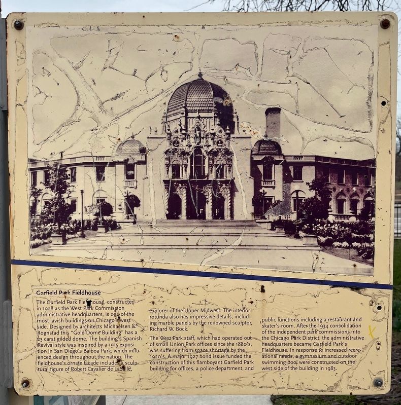 Garfield Park Fieldhouse Marker image. Click for full size.