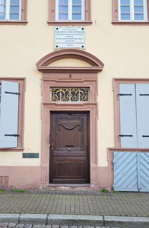 The Karl Joseph Anton Mittermaier Marker above the door to the house image. Click for full size.