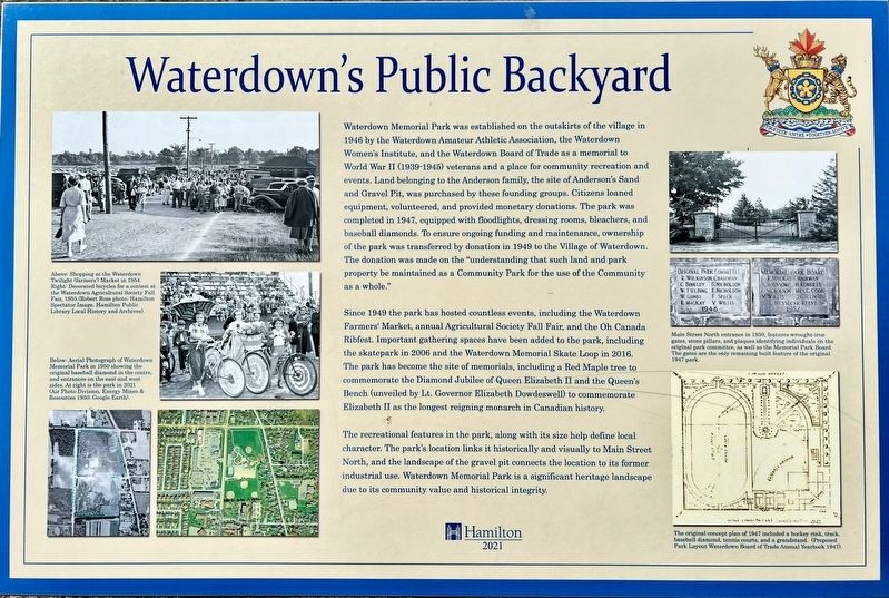 Waterdown�s Public Backyard Marker image. Click for full size.