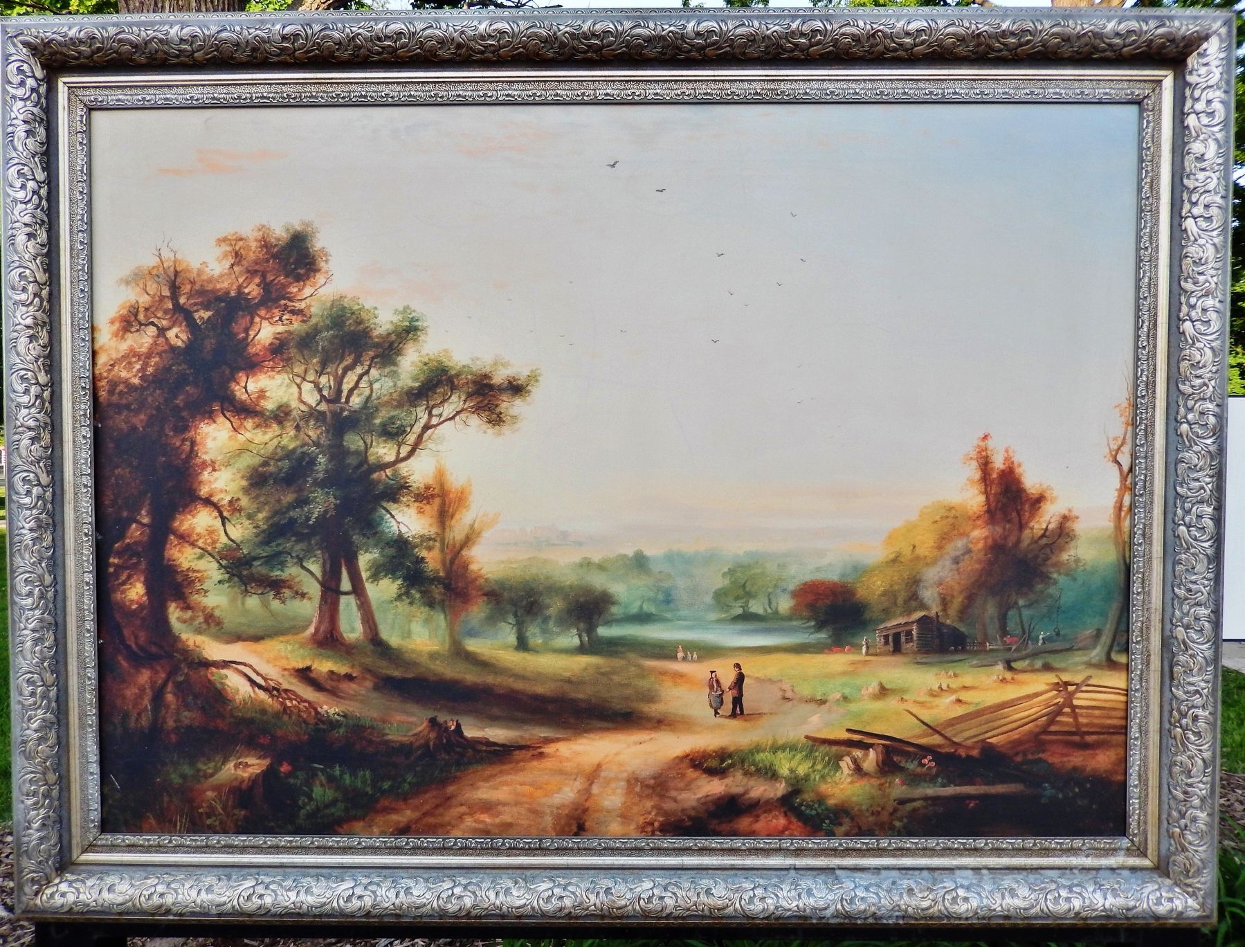 <i>Log Cabin</i>, oil on canvas, n.d., John Claude Whale image. Click for full size.