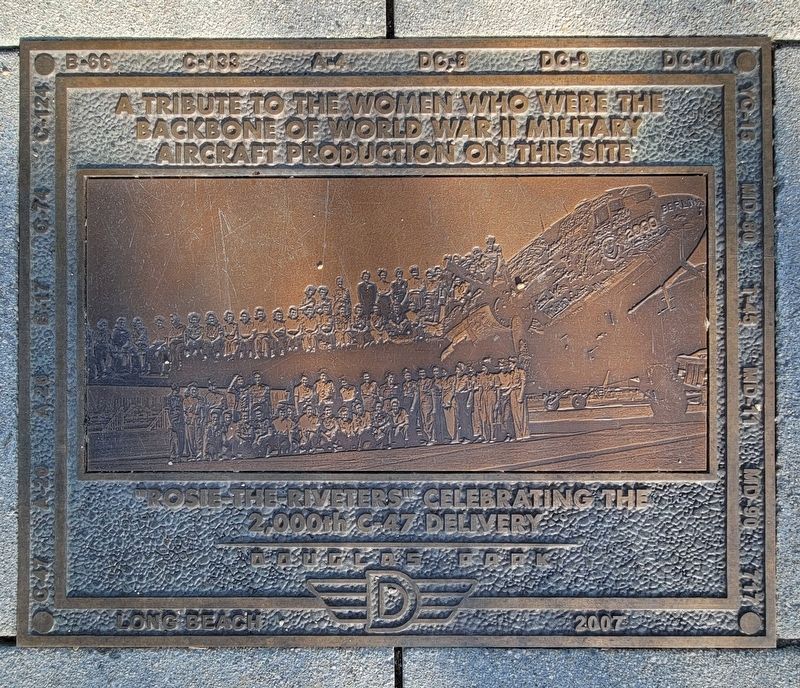 Tribute to Women of World War II Military Aircraft Production Marker. Click for full size. Tribute to Women of World War II Military Aircraft Production Marker image. Click for full size.