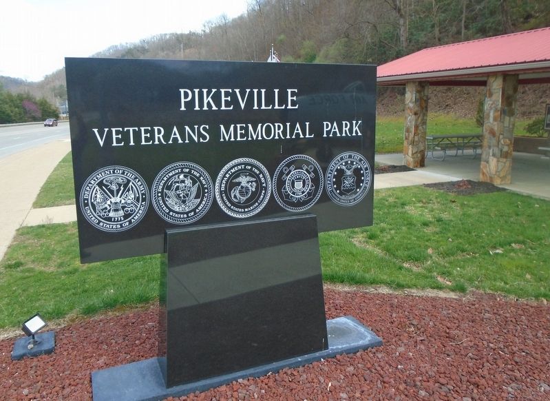 Pikeville Veterans Memorial Park Sign image. Click for full size.