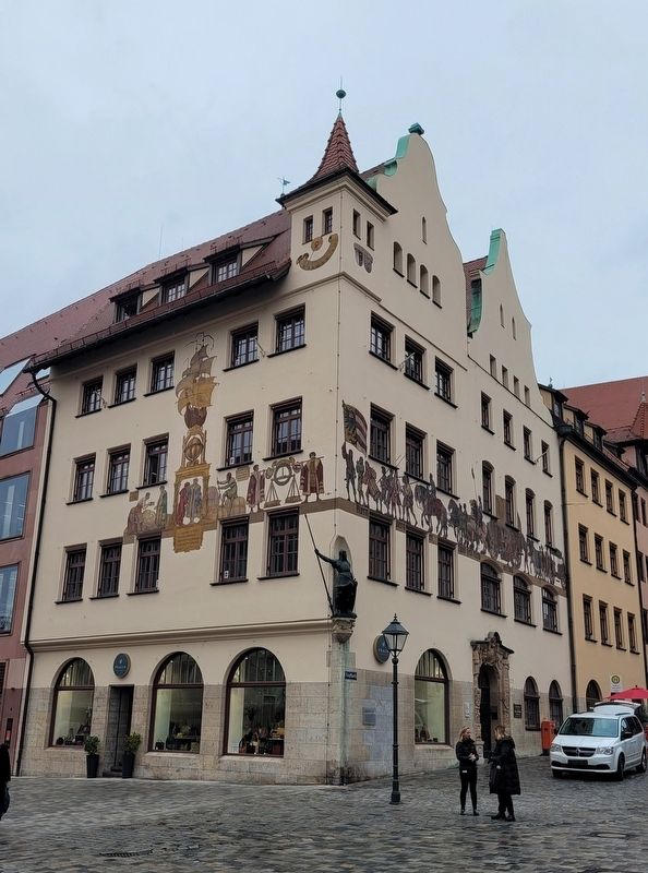 The view of the marker and building along the street. Click for full size. The view of the marker and building along the street image. Click for full size.