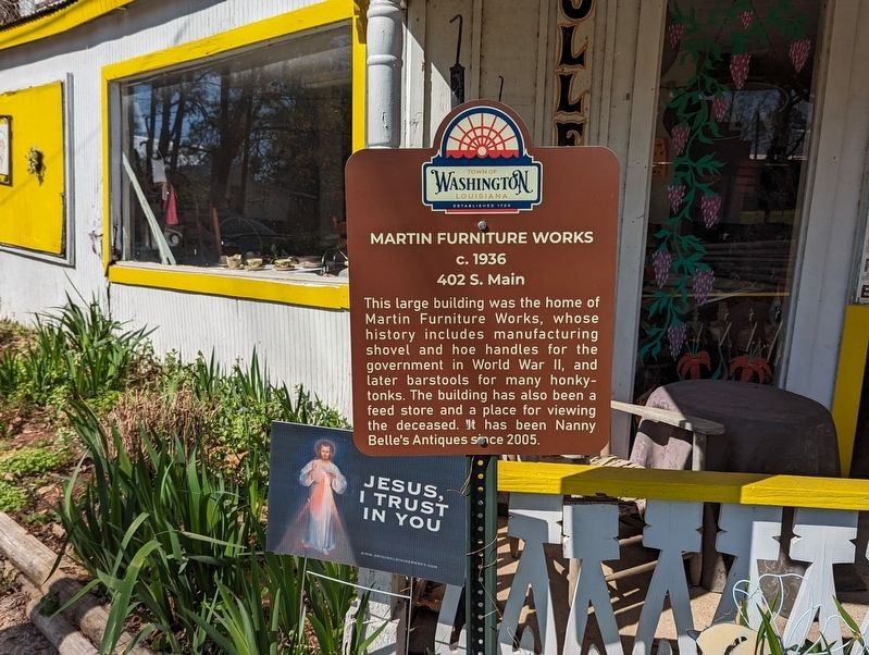Martin Furniture Works Marker. Click for full size. Martin Furniture Works Marker image. Click for full size.
