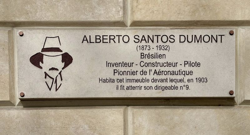 Albert Santos Dumont (1873-1932) Marker. Click for full size. Albert Santos Dumont (1873-1932) Marker image. Click for full size.