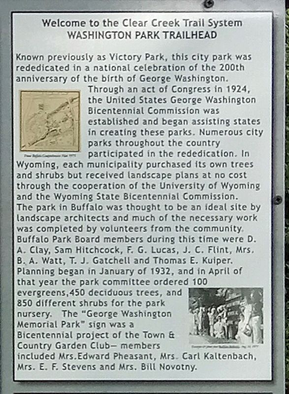 Washington Park Trailhead Marker image. Click for full size.