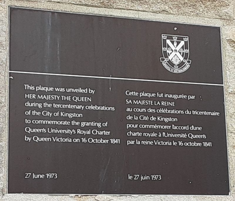 Queen's University's Royal Charter Marker image. Click for full size.