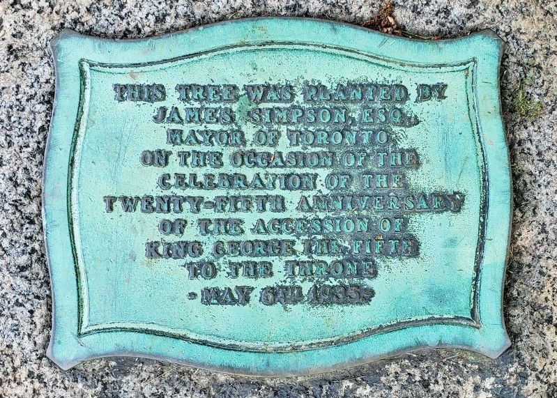 King George V 25th Anniversary Tree Marker image. Click for full size.
