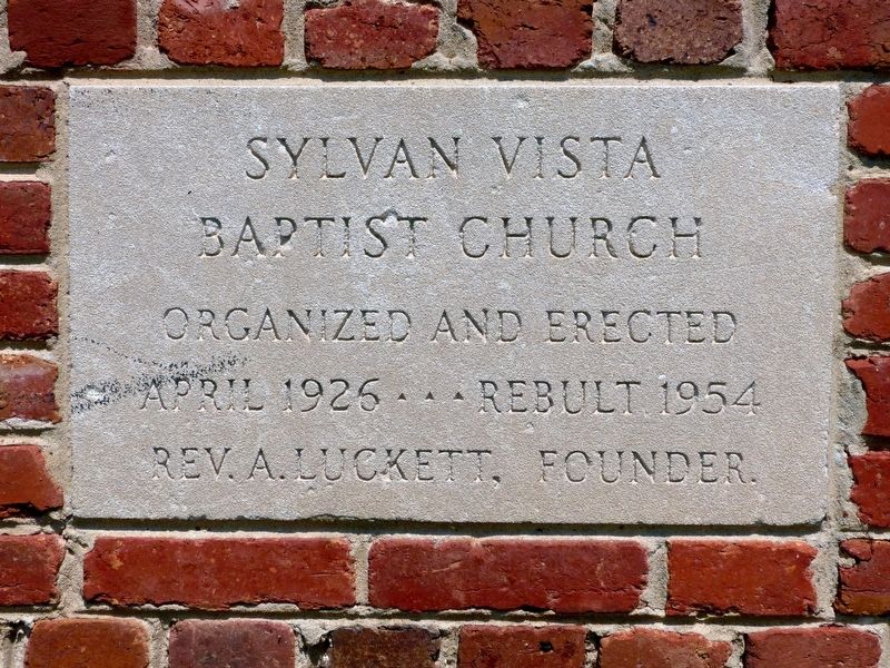 Sylvan Vista Baptist Church Cornerstone image. Click for full size.