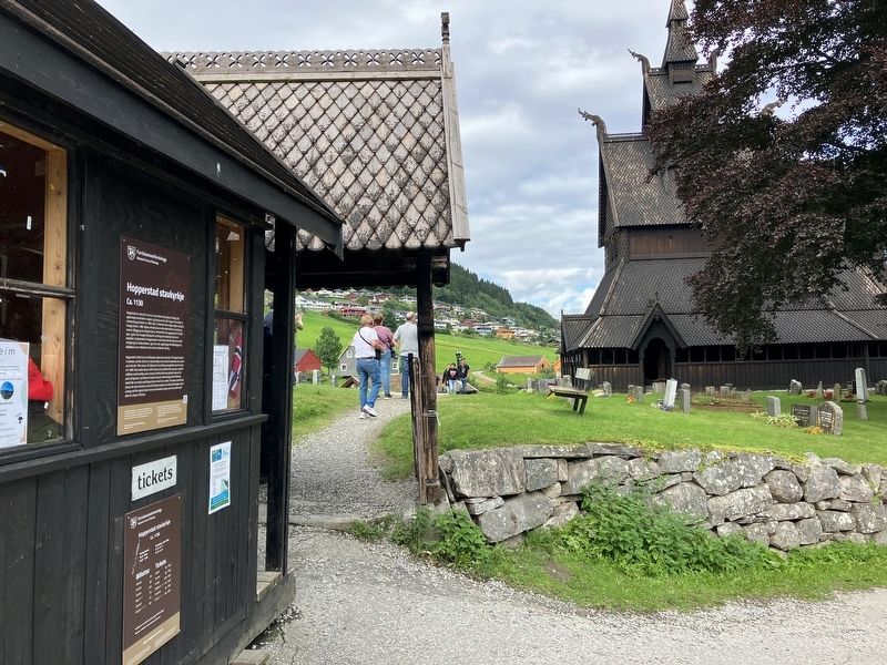 Hopperstad stavkyrkje and Marker. Click for full size. Hopperstad stavkyrkje and Marker image. Click for full size.