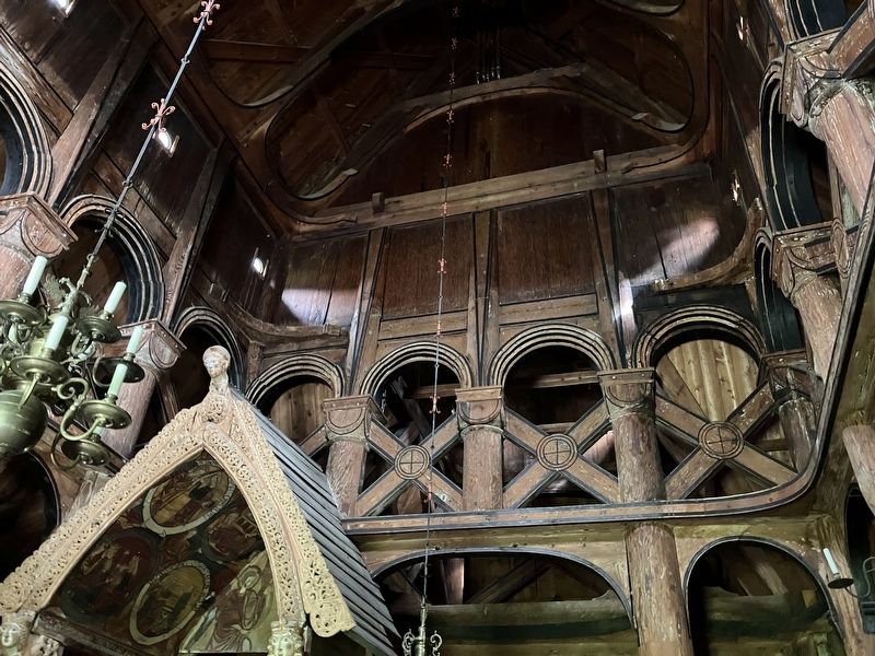 Hopperstad stavkyrkje interior. Click for full size. Hopperstad stavkyrkje interior image. Click for full size.