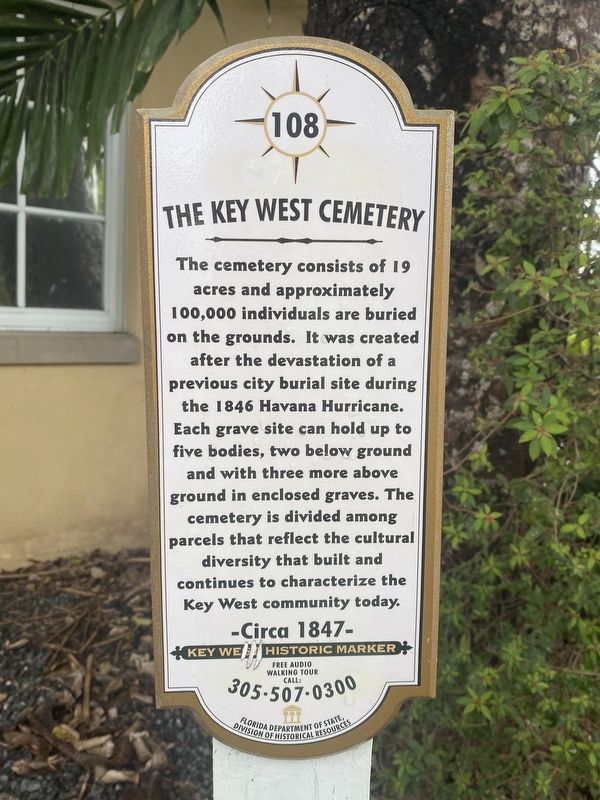 The Key West Cemetery Marker image. Click for full size.