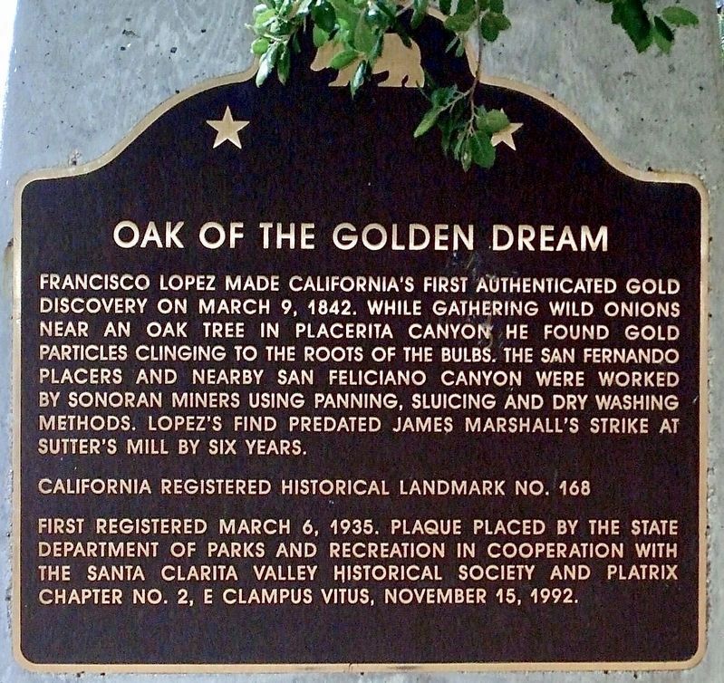 Oak of the Golden Dream Marker image. Click for full size.