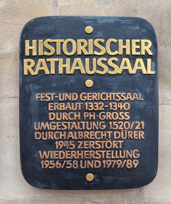 Historischer Rathaussaal / Historic Town Hall Marker image. Click for full size.
