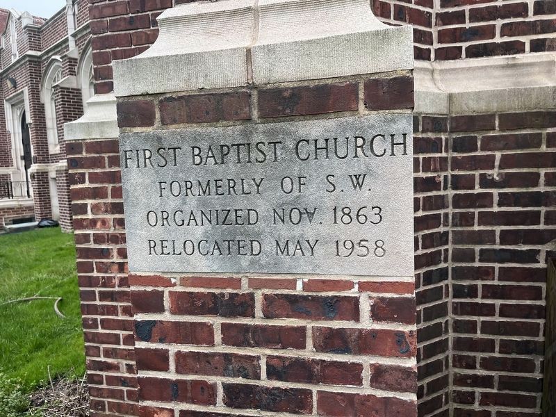 First Baptist Church Marker image. Click for full size.