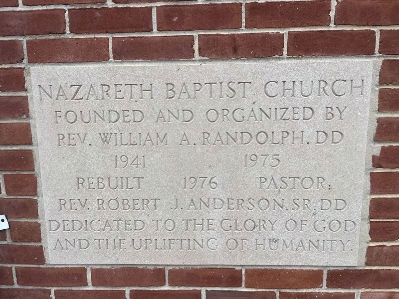 Nazareth Baptist Church Marker image. Click for full size.