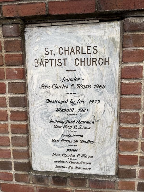 St. Charles Baptist Church Marker. Click for full size. St. Charles Baptist Church Marker image. Click for full size.