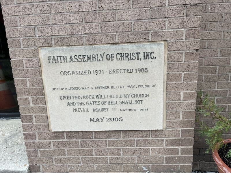 Faith Assembly of Christ, Inc. Marker image. Click for full size.