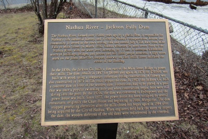 Nashua River - Jackson Falls Dam Plaque image. Click for full size.