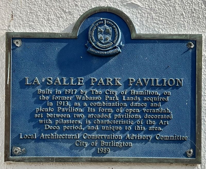 La Salle Park Pavilion Marker. Click for full size. La Salle Park Pavilion Marker image. Click for full size.