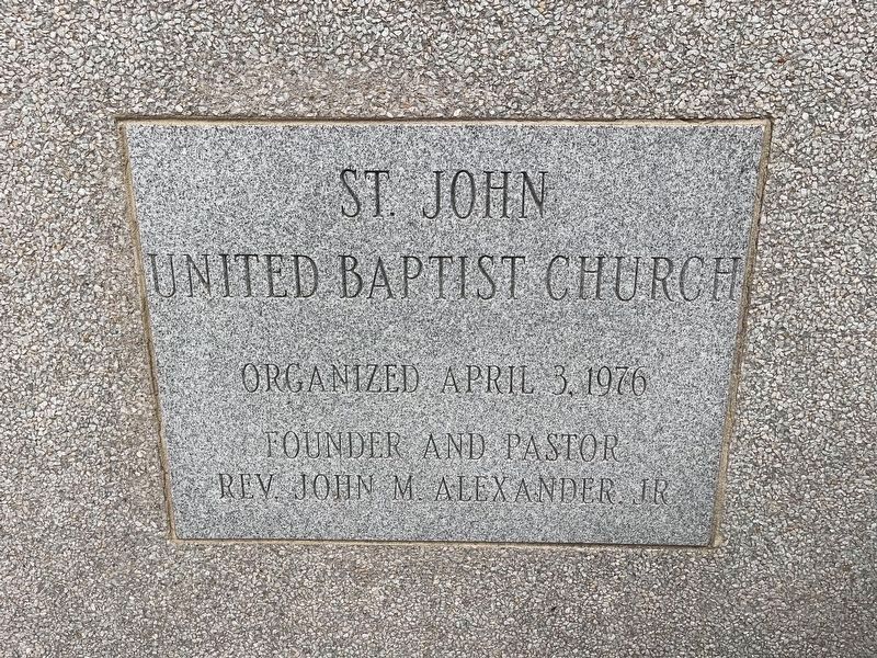 St. John United Baptist Church Marker image. Click for full size.