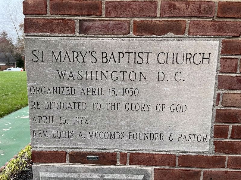 St. Mary's Baptist Church Marker image. Click for full size.