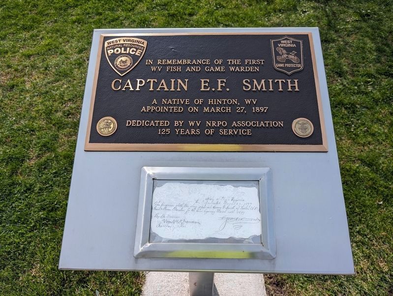 In Remembrance of the First WV Fish and Game Warden Marker image. Click for full size.