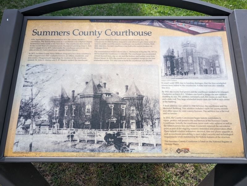 Summers County Courthouse Marker image. Click for full size.